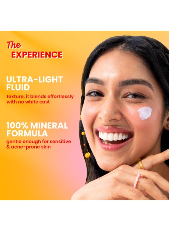 Dot & Key Vitamin C + E 100% Mineral Sunscreen In-Vivo Tested SPF 50+ PA++++ | No White Cast, Lightweight Fluid, With Zinc Oxide & Titanium Dioxide | Blends Easily, Boosts Natural Glow, Non-Greasy | 50gm - Image 4